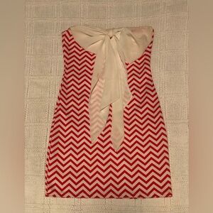 Red and White Dress with Bow